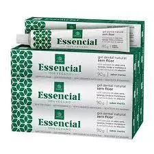 10 Unidades - Creme Dental Essencial, sem Flúor, 100% Vegano, Sem Triclosan, Sem Parabenos, Sem Corantes Artificiais, Sem Teste em Animais