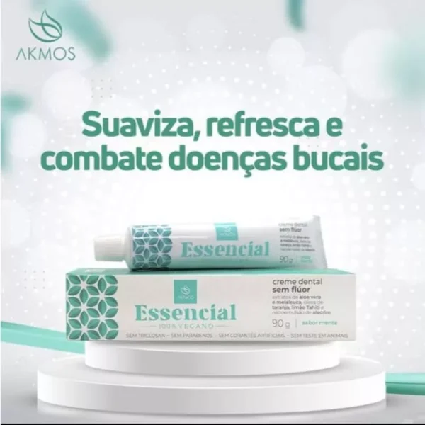 10 Unidades - Creme Dental Essencial, sem Flúor, 100% Vegano, Sem Triclosan, Sem Parabenos, Sem Corantes Artificiais, Sem Teste em Animais - Imagem 8