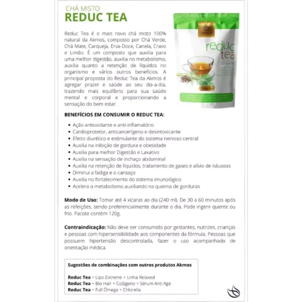 Reduc Tea Novo chá Leev Tea Akmos Cha Misto Emagrece - Imagem 3