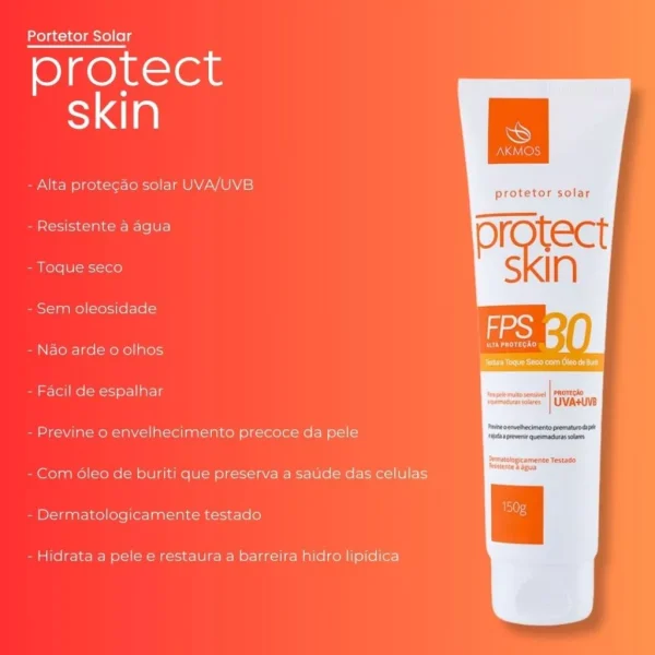 Akmos Protect Skin: Protetor Solar Toque Seco FPS30 - Imagem 4