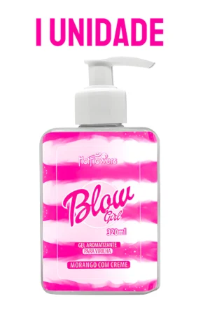 Blow Girl Creme Hidratante Gel Para Virilha Beijável Aroma Morango Com Creme Hot Flowers