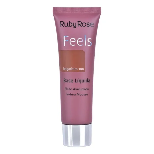 Base Ruby Rose Líquida Feels Mousse Efeito Aveludado Alta Cobertura para Maquiagem Hb8053 - Imagem 5