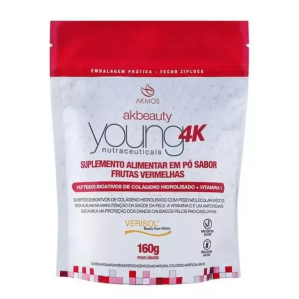 Young 4k Ak Beauty Colágeno Hidrolisa Frutas Vermelhas Akmos - Imagem 2