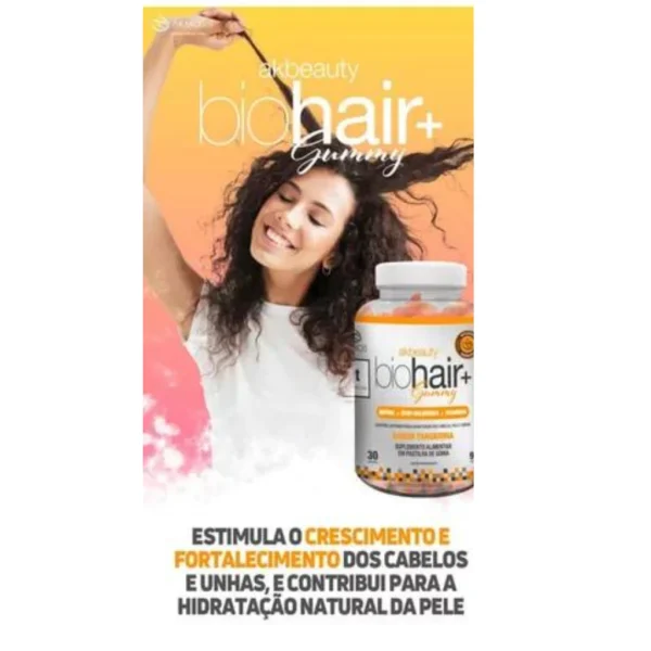 Bala Gummy Biohair Biotina Ácido Hialurônico + Vitaminas Ak - Imagem 4