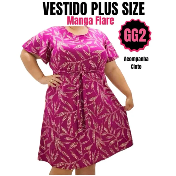 Vestido Plus Size Feminino Soltinho G2 Vestidinho Dress moda evangélica Plus Elegante - Imagem 6