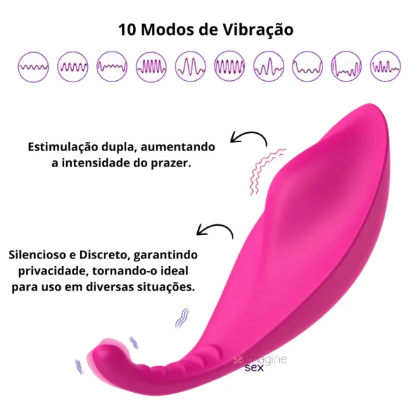 Vibrador Bluetooth Calcinha Feminino Sexual Controle a Distância Aplicativo - Imagem 3