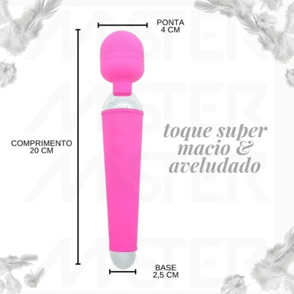 Vibrador Feminino Varinha Mágica Massageador + Vibrador Dupla Estimulação Clitoriana e Ponto G - Imagem 4