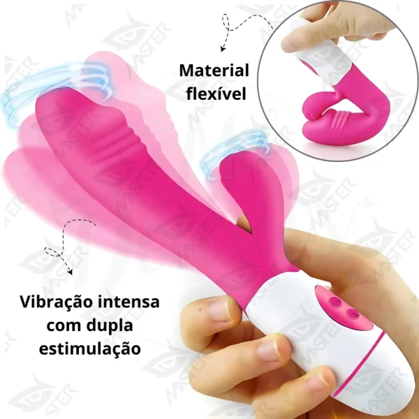 Vibrador Feminino Ponto G 10 Modos De Vibração com Massageador Clitoriano - Female - Imagem 3