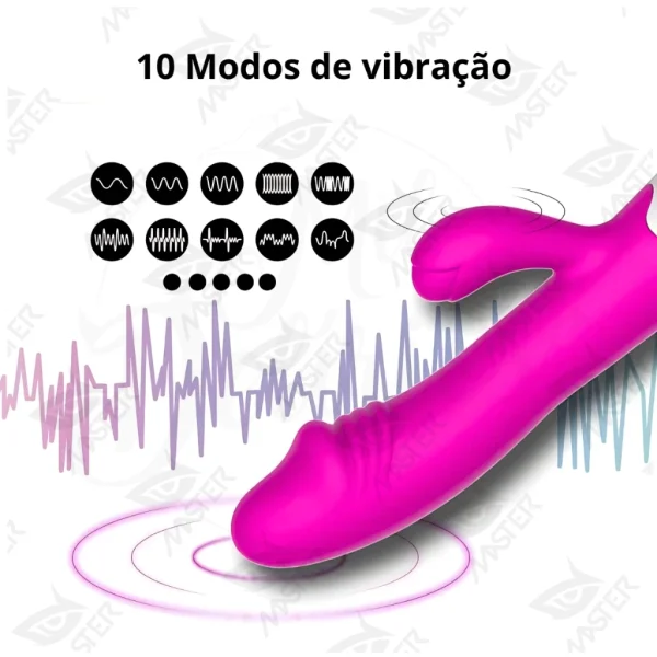 Vibrador Feminino Ponto G 10 Modos De Vibração com Massageador Clitoriano - Female - Imagem 7