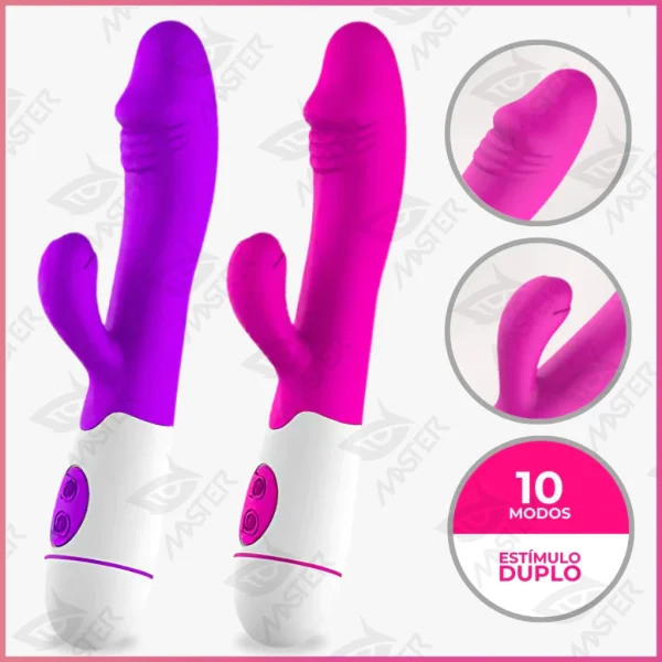 Vibrador Feminino Ponto G 10 Modos De Vibração com Massageador Clitoriano - Female - Imagem 8
