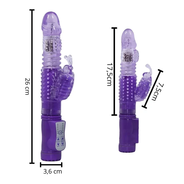 Vibrador Feminino Vai e Vem Giratório Jack Rabit 36 Modos De Vibração e 8 de Rotação - Sex Shop - Imagem 6