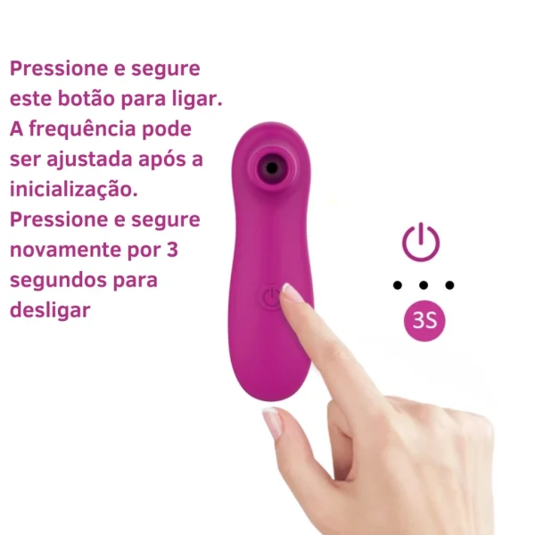 Vibrador Feminino Sugador para Clitóris e Mamilo10  Modos de Sucção - Sex Shop - Imagem 6