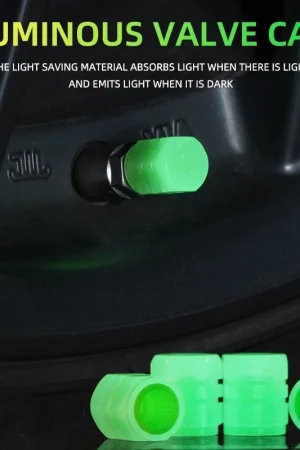 Válvula pneu brilha no escuro carro moto bicicleta refletor