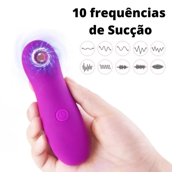 Vibrador Feminino Sugador para Clitóris e Mamilo10  Modos de Sucção - Sex Shop - Imagem 7