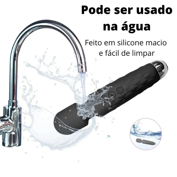 Vibrador Feminino Clitoriano Varinha Mágica Recarregável Ponto G Orgasmo  20 modos-  Silencioso - Imagem 9