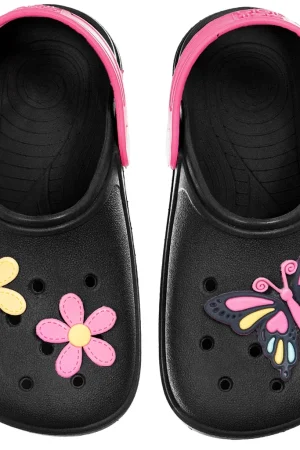 Babuche Infantil Sandália Feminina Chinelo Calce Fácil Menina Bebe Criança Antiderrapante Borracha Flor Borboleta Colorido Moda Blogueira Confortável Macio Leve