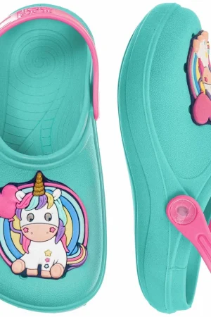 Babuche Infantil Sandália Feminina Menina Bebe Criança Calce Fácil Antiderrapante Borracha Unicórnio Colorido Moda Blogueira Chinelo Confortável Macio Leve Fofo