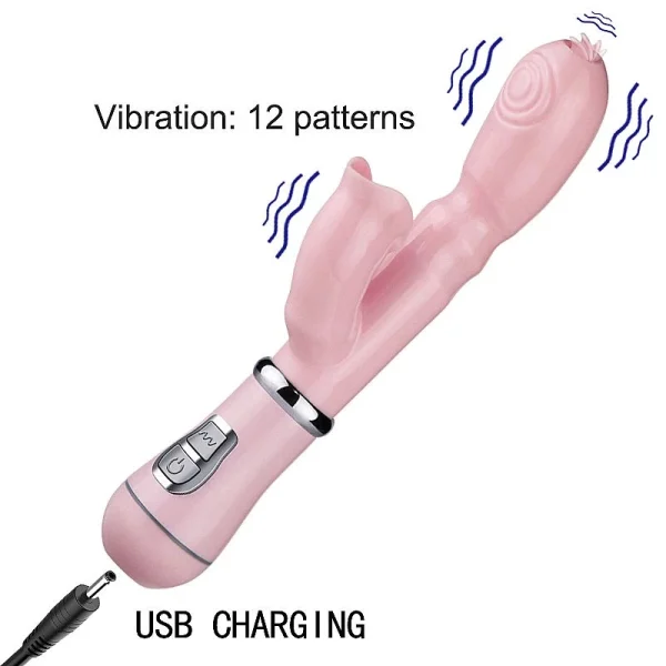 Vibrador Feminino Ponto G Estimulador de Clitoriano com Lingua Forte Potente Recarregável 12 modos - Imagem 8
