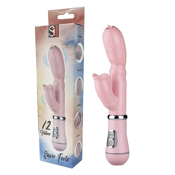 Vibrador Feminino Ponto G Estimulador de Clitoriano com Lingua Forte Potente 12 modos a Pilha - Imagem 5