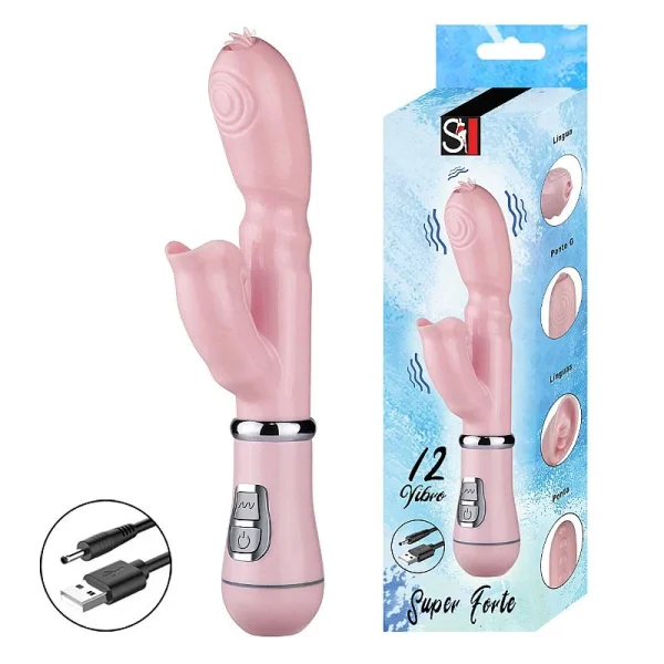 Vibrador Feminino Ponto G Estimulador de Clitoriano com Lingua Forte Potente Recarregável 12 modos - Imagem 4
