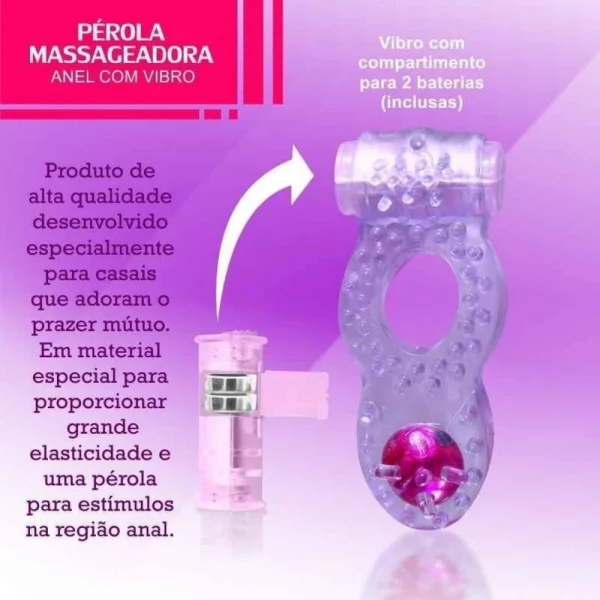 Anel Peniano com Vibro Estimulador de Clitóris - Imagem 3