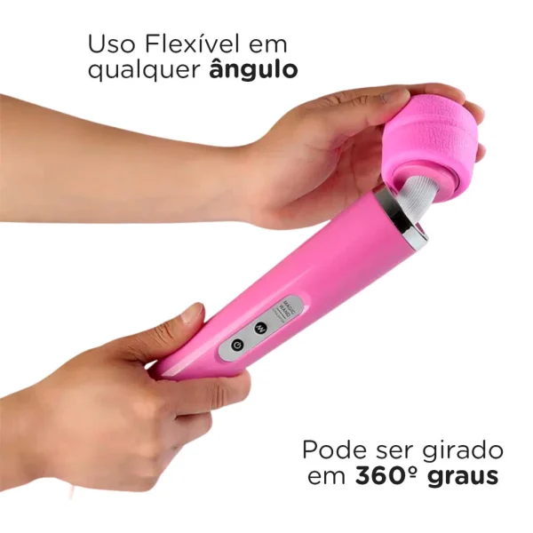 Vibrador Varinha Mágica Elétrica 32cm com 10 Modos de Vibração Super Potente e Silencioso - Imagem 7