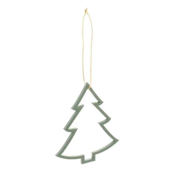 3 Enfeites Woodart para Árvore de Natal Vazado Verde - Imagem 3