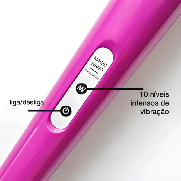 Vibrador Varinha Mágica Elétrica 32cm com 10 Modos de Vibração Super Potente e Silencioso - Imagem 11