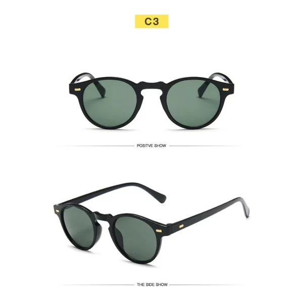 Value Choice Korean Unisex Retro Para Mulheres Homens Pequena Armação Óculos De Sol Redondos Driver Riding Eyeglasses - Imagem 3