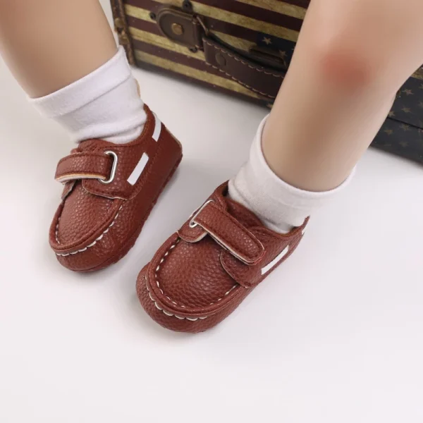 0-18M Sapatos Marrons Recém-Nascidos Temáticos Multicor Para Meninos Tênis Casuais De Sola Macia Sem Escorregamento Primeiro Andarilho - Imagem 12