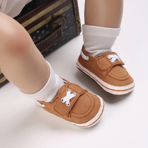 0-18M Sapatos Marrons Recém-Nascidos Temáticos Multicor Para Meninos Tênis Casuais De Sola Macia Sem Escorregamento Primeiro Andarilho - Imagem 9