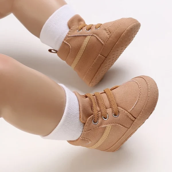 0-18M Sapatos Marrons Recém-Nascidos Temáticos Multicor Para Meninos Tênis Casuais De Sola Macia Sem Escorregamento Primeiro Andarilho - Imagem 2