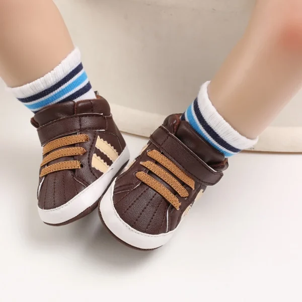 0-18M Sapatos Marrons Recém-Nascidos Temáticos Multicor Para Meninos Tênis Casuais De Sola Macia Sem Escorregamento Primeiro Andarilho - Imagem 5
