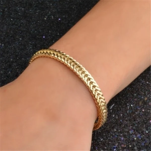 [Value Choice] Fashion Men's Bracelet Aluminum Alloy Foxtail Jewelry Novo Estilo - Imagem 4