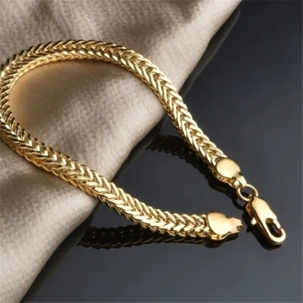 [Value Choice] Fashion Men's Bracelet Aluminum Alloy Foxtail Jewelry Novo Estilo - Imagem 2