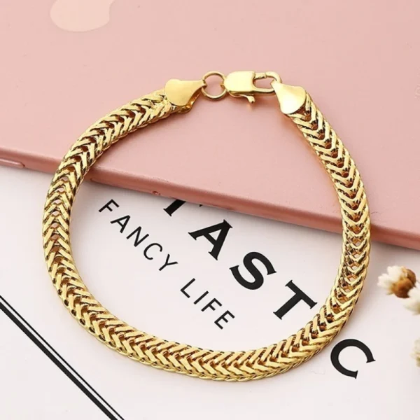 [Value Choice] Fashion Men's Bracelet Aluminum Alloy Foxtail Jewelry Novo Estilo - Imagem 5