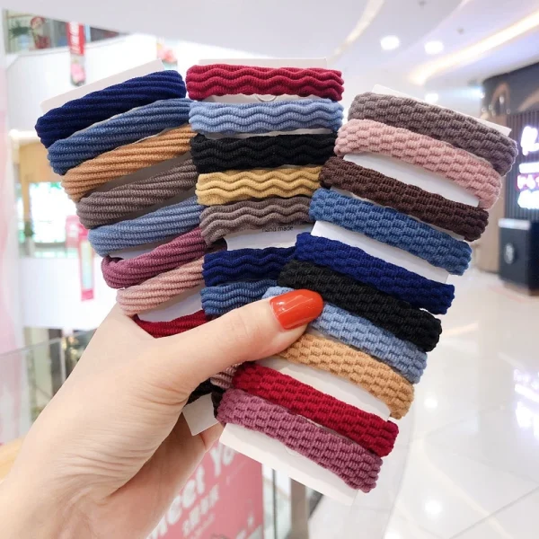 [Fita De Cabeça Espessa E Durável Sem Costura Para O Cabelo Com Elástico De Borracha Versão Coreana - Imagem 3