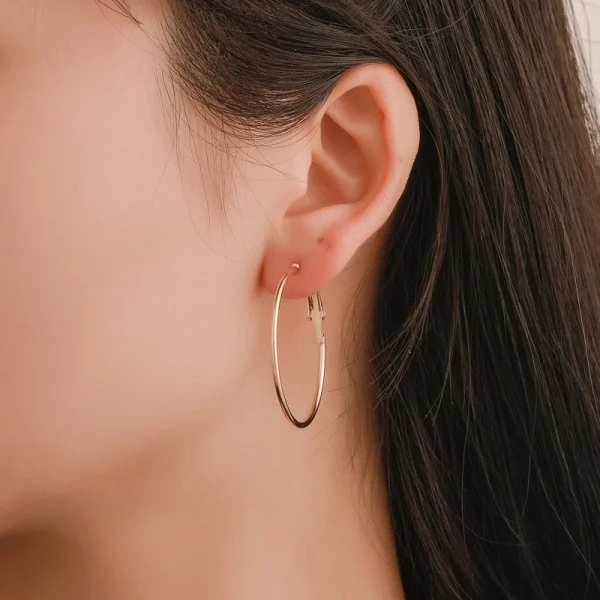 [6Pairs/Set Brincos De Círculo Redondo Geométricos Femininos - Imagem 3