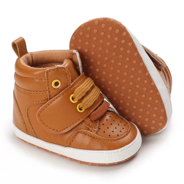0-18M Sapatos Marrons Recém-Nascidos Temáticos Multicor Para Meninos Tênis Casuais De Sola Macia Sem Escorregamento Primeiro Andarilho - Imagem 15