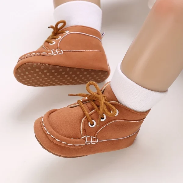 0-18M Sapatos Marrons Recém-Nascidos Temáticos Multicor Para Meninos Tênis Casuais De Sola Macia Sem Escorregamento Primeiro Andarilho - Imagem 18