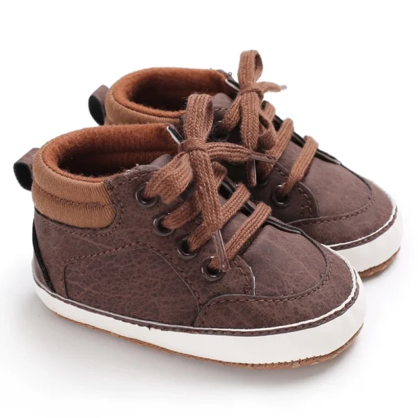 0-18M Sapatos Marrons Recém-Nascidos Temáticos Multicor Para Meninos Tênis Casuais De Sola Macia Sem Escorregamento Primeiro Andarilho - Imagem 13