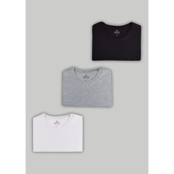 Kit Com 3 Camisetas Masculinas Básicas Hering - Imagem 4