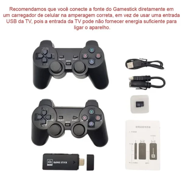 Videogame Stick 10mil 2 Controles Sem Fio Console Original Portatil Jogos Retro Antigo  yihan - Imagem 2