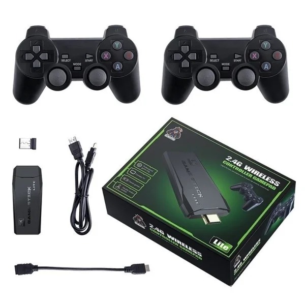Videogame Stick 10mil 2 Controles Sem Fio Console Original Portatil Jogos Retro Antigo  yihan